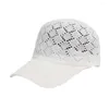 Ballkappen Mesh gestrickte Baseballmütze für Frauen Mode ausgehöhlte atmungsaktive Outdoor-Casual-Proof-Mädchen-Retro-Snap-Back-Hut V4t9