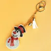 Creatief schattig velet kerst sneeuwman sleutelhanger paar diamant kerstboom modezak sleutelhangers hangers sieraden cadeau