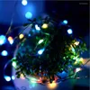 Strängar 5m Fairy Light CR2032 Batteridriven LED Copper Silver Wire String Lights Decor Wedding Xmas Garland Party