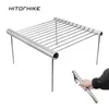 Camp Kitchen draagbare roestvrijstalen bbq grill vouwing mini pocket barbecue accessoires voor thuispark gebruik 221021