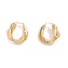 Hoop Earrings Punk Hip Hop Golden Big For Women Metal Korean Twisted Drop Simple Temperament Exquisite Sexy Jewelry