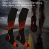 Sports Socks Men Mulheres Mulheres Protetor Elastic compressão ciclismo atlético Longo Long Stripe Padrão Caminhando exercício casual suave