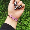 Link Bracelets Theeker Boho Glass Ball Три сушеных персиковых цветов для женщин кожаные актуальные пластины женские украшения 2022 SA1 LK2