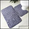 Bath Mats Bath Mats Mat 2 Piece Set Cobblestone Pattern Toilet Er Foot Pad Nonslip Absorbent Bathroom Doormat Flannel Soft Rug Car B Dhoyp