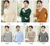 Men's Sweaters 2022 Autumn Men Knitted Pullover Cashmere Sweater Casual Business V-neck Outwear Loose Fit Brand Clothes Plus Size