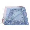 3Pcs Handkerchiefs Classic Girls Flowers Printed Hanky Headscarves Party Hankie J220816