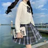 Set di abbigliamento Jk School Girl Uniform Autunno 2022 Gonna a pieghe a vita alta giapponese A-Line Set completo Donna Abiti da studente dolci carini