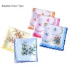 Wholesale 35 pcsparty Colorful Handkerchief Women Cotton Floral Embroidered Scarf Pocket Hankie Hankerchief Random Color J220816