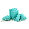 Jewelry Pouches 5pcs/lot Classic Blue Color Velvet Package Bags 5x7 7x9 12x10cm Drawstring Storage Organza Packaging Gift