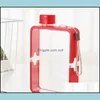 Water Bottles A5 Water Cup 380Ml Outdoor Sports Square Plastic Kettle Portable Creative Paper Drinks Bottle New Pattern 8 8Kn J2 Drop Dh2Rl