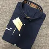 Men's Casual Shirts High Quality Oxford Knight Shirt Cotton Male Long Sleeve Men Hombre Classic UK British Top Embroidery B