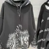 2022 Designer Mode Brands Hoody Hoodie Handgeschilderde graffiti spikkels Gedrukte pluche losse trui voor mannen en vrouwen