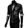 Men's Dress Shirts Cool Top Clothes Chinese Style Male Cardigan Turn-down Collar Autumn Shirt For Stage Show