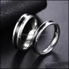 An￩is de casamento an￩is de casamento anel de a￧o inoxid￡vel design simples casal j￳ias de uni￣o de 4 mm de 6 mm de largura para homens e mulheres requi dhtum