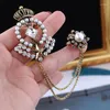 Broches couronne en cristal pour femmes, bijoux Vintage à la mode, belle broche en strass brillant, haute qualité 2022