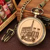 Pocket Watches Sculpted Engraved Eiffel Tower Paris France Building Figurine Statue Wood Crafts Quartz Watch Wooden Clock Souvenir Gifts