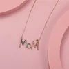 Pendant Necklaces 100pcs/Lot Fashion Children Jewelry Alloy Diamond MOM Letter Necklace Color Kids