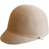 Ball Caps damskie wełniane wełniane wełny moda kopuły czapki w stylu retro jesień/zima ciepłe baseball Słońce Knight