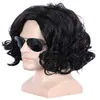 Fashion new Anime cosplay Women's Short Curly Natural Black Color Men Wig