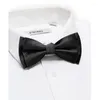 Bow Ties 2022 Marka projektantka Najwyższa jakość czarna bowtie dla mężczyzn pana młodego przyjęcie motylowy Poly -Silk Silk dwuwarstwowy pudełko prezentowe
