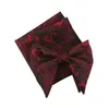 1Set Men's Handkerchief And Tie Button Set Polyester Silk Jacquard Retro Gentleman Suit Pocket Square For Party Business J220816