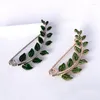 Broches mode groene bladeren trendy vrouwelijke email revers pins trui sjaal sjaaljas