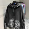 2022 Tasarımcı Moda Markaları Hoody Hoodie El boyaması Graffiti Benekler Erkekler ve Kadınlar İçin Baskılı Peluş Peluş Gevşek Kazak