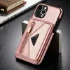 Custodie per telefoni di design Luxury Kickstand Card Pocket Phonecase Custodia in pelle rossa oro rosa per IPhone 14 Pro Max 13 12 11 XS XR 8P 7 Top