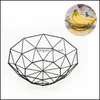 Förvaringskorgar metallfruktkorg konst geometri järntråd förvaring korgar vardagsrum hem bord ornament bricka enkelhet kök 6 dhvoq