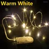 Strängar 5m Fairy Light CR2032 Batteridriven LED Copper Silver Wire String Lights Decor Wedding Xmas Garland Party