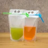 Bicchieri usa e getta da 500 ml Plastica satinata Bevande liquide Borsa per feste Matrimonio Succo di frutta Tè al latte Sacchetti portatili zxf 29