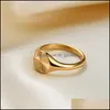 An￩is de casamento An￩is de casamento Carve Wave For Women Girl Packable Sunshine Ring Signet Signet Dome Party Acess￳rios BFF Giftwedding Dhcmf