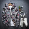 Men's Jackets Stylish Hooded Windbreaker Zipper Dressing Korean Style Loose Elastic Cuff