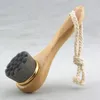 Brosse nettoyante pour le visage Lavage du visage Enlève le maquillage et les points noirs Massage Fibre de soie avec manche en bois de hêtre SN787