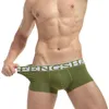 Mutande Intimo UOMO Tinta unita Cotone semplice Traspirante Natica Sollevamento U-Pouch Borsa Push Up Sexy Boxer