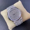 5719 PP324 A324 Automatisk herrklocka stenlagd helt isad ut diamanter Diamond Bezel Stick rostfritt stålarmband TWF