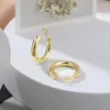 Orecchini a cerchio ZHOUYANG Chunky 2022 Trend per le donne Gioielli color oro Accessori regalo per ragazze Cerchi Grande anello all'ingrosso KAE162