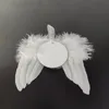 Feather wings sublimation ornament MDF Wooden pendant Christmas sublimated blanks angel wing double sides ornaments