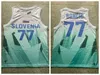 Mens 2021 New Slovenia Luka Doncic #77 Basketball Jerseys Blue Unicersidad Europea #7 Madrid White Jersey Stitched S-XXL