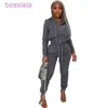 Woman Hoodie Tacksuits Casual Two Pieces Outfits Sweatpants Designer Velvet Fabric Zipper Jacket Winter Sportswear