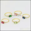 Eheringe Eheringe Ring Für Frauen Einfach Klassisch Oval Candy Stone Zirkon Hellgold Farbe Verlobungsgeschenk Modeschmuck R Dhwjx