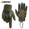 Luvas esportivas Tela de toque tático militar PU Luva de dedo completa Airsoft Paintball Bicting Hunting Caminhadas Ciclismo Men.