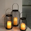 Candle Holders Garden Hanging Lamp Nordic Style Lantern Holder Unique Aesthetic Black Velas Decorativas Home Decoration