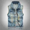 Gilet da uomo Primavera Autunno Vintage Design classico Casual Gilet di jeans Uomo Blu 3 colori Plus Taglia asiatica M-4XL 5XL 6XL