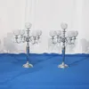 Tabele dekoracyjne centralne 5 głów Crystal Candle Holder/Crystal Candelabra Wedding Stable Centerpiece imprezy Dekorun