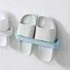 Clothing Storage 1Pcs Wall-Mounted Free Punching Toilet Wall Suction Rack Artifact Shoe Shelf Bathroom Slippers