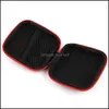 Caixas de armazenamento caixas mini zíper para fones de ouvido caixa protetora organizadora usb spinner bolsas de armazenamento capa de fone de ouvido PU couro de couro