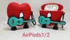 Новинка для Airpods pro 3d Cute Gen 2, дизайнерский силиконовый чехол на заказ, роскошный красный чехол с красным сердцем и плохим кроликом для Airpod