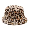 Beanie/Skull Caps New Winter Bucket-Hats Fluffy Fur Men Women Panama Hat Fashion Fisherman Cap Letter Rainbow Houndstooth Leopard Tryckt T221020
