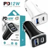 Mini portatili 12W 2.4A Caricabatterie per auto a doppia porta Adattatori di alimentazione automatica per Ipad Iphone x xr 12 13 14 Pro Max Huawei Xiaomi Telefono Android con scatola al minuto